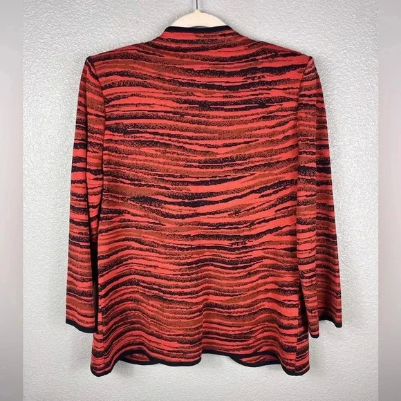 MISOOK Orange Open Front Blazer Cardigan Jacket Womens S Shoulder Pads - Picture 7 of 8